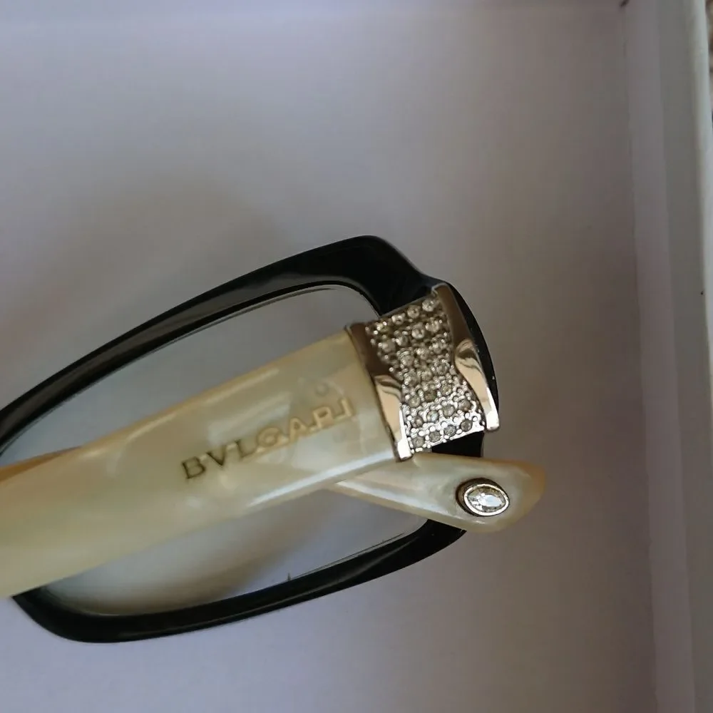 BVLGARI BLACK On yellow MARBLE EYEGLASSES 52-16-135mm - FRAME ONLY